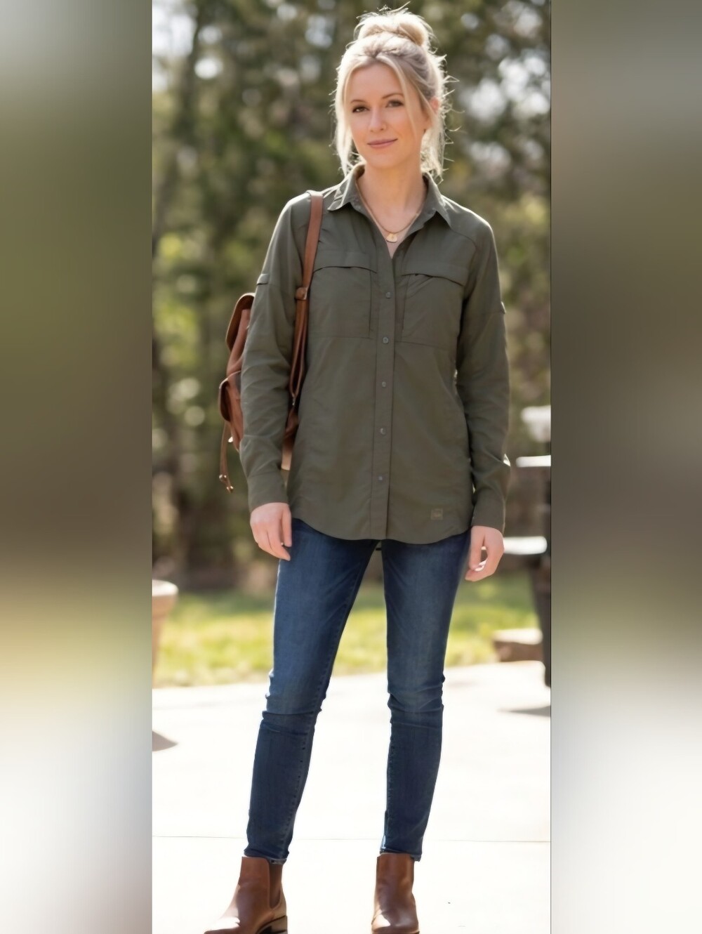 REI Olive Green Field Shirt